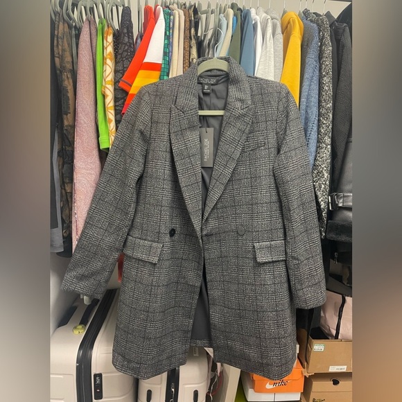 Rachel Zoe Wool BlazerOversized Plaid CoatPreppy Academia AestheticNWT